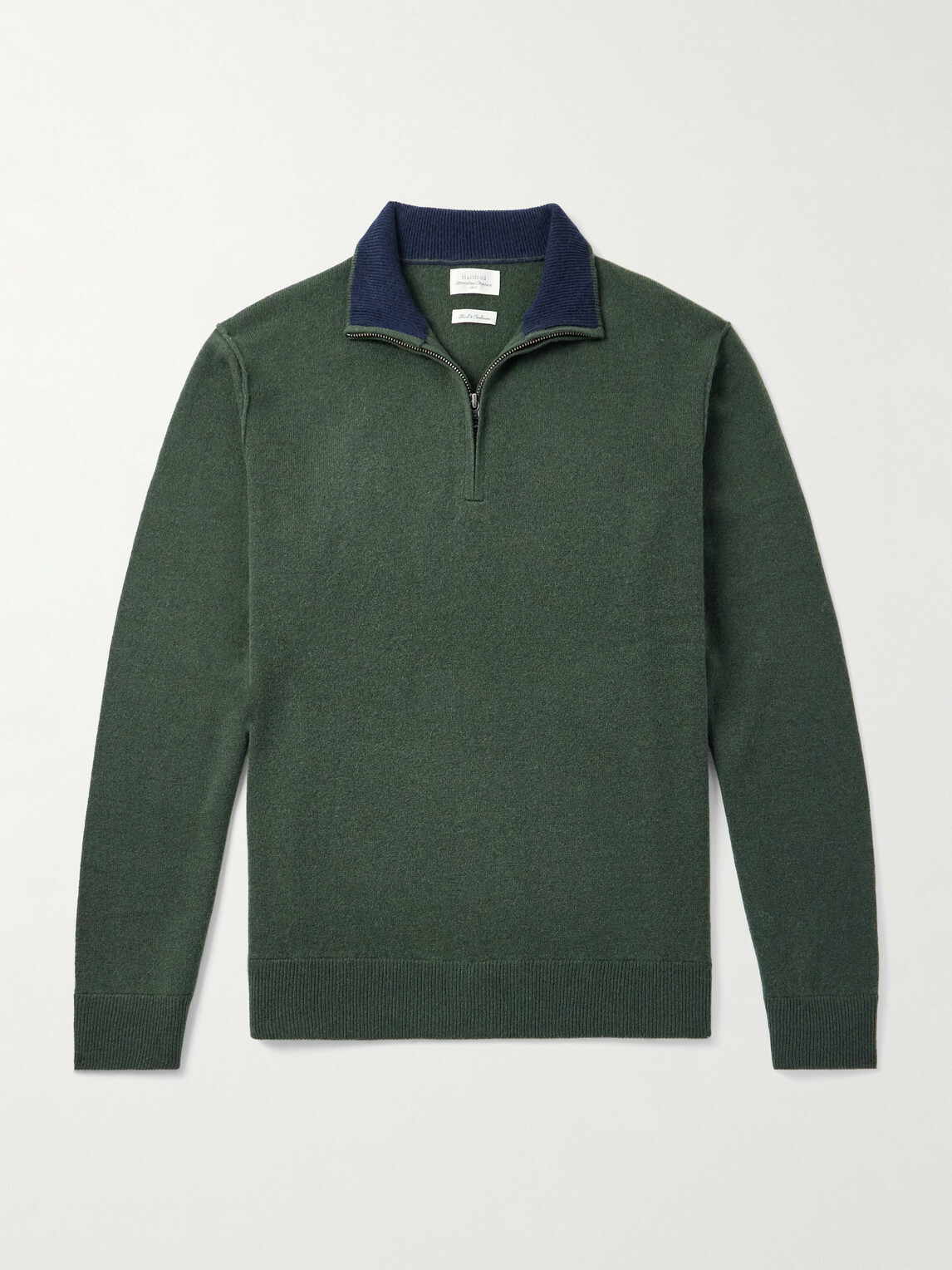 Hartford - Wool and Cashmere-Blend Half-Zip Sweater - Green