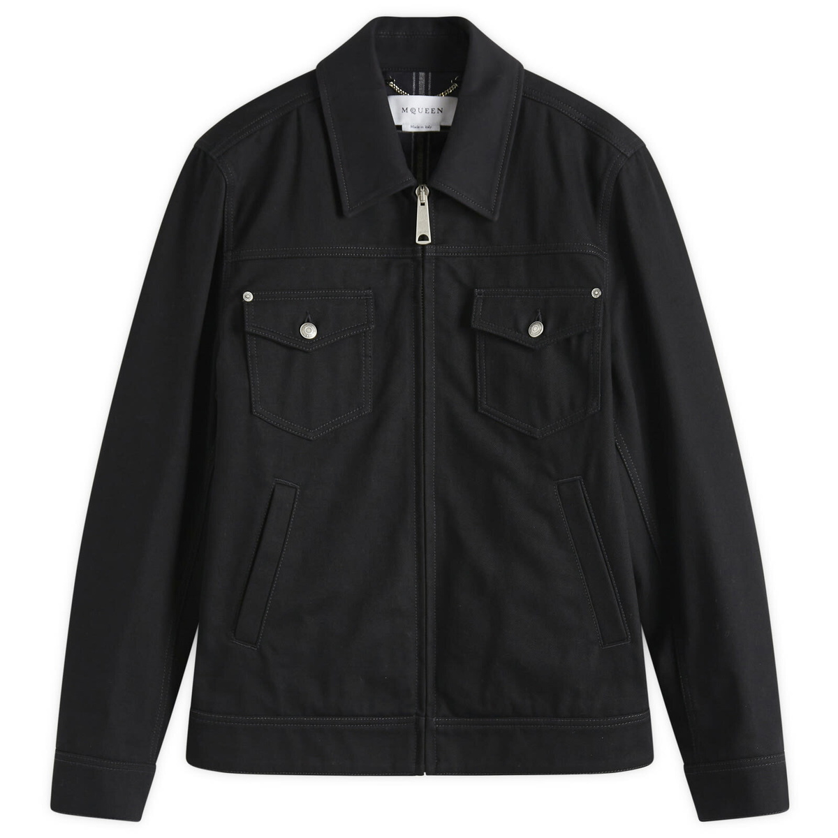 Alexander McQueen Men's Denim Zip Blouson in Black