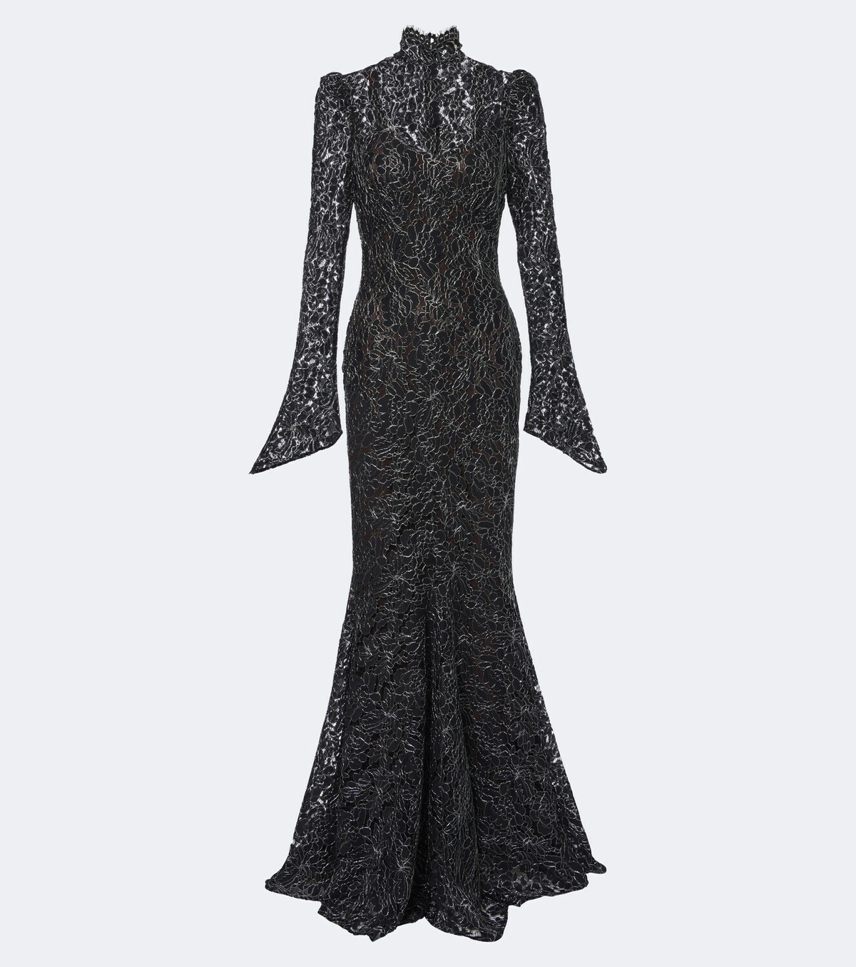 De La Vali Votiva lace lamé gown