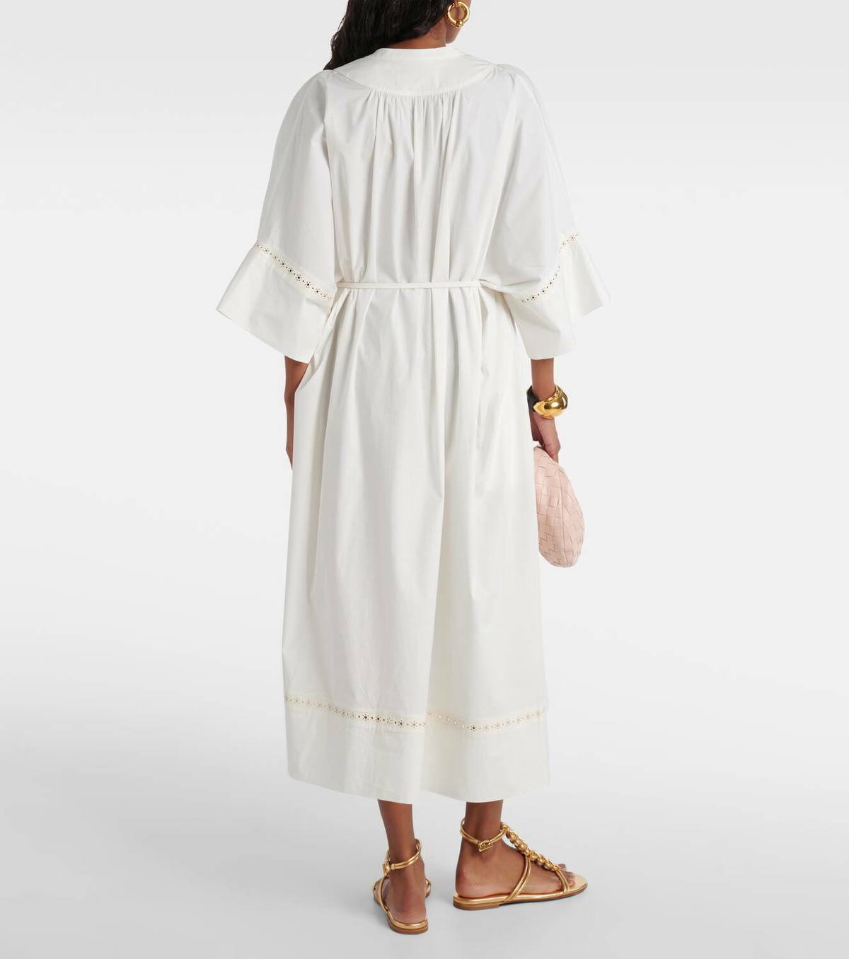 Yves Salomon Belted cotton-blend maxi dress