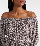 Melissa Odabash Eclipse gathered printed midi dress