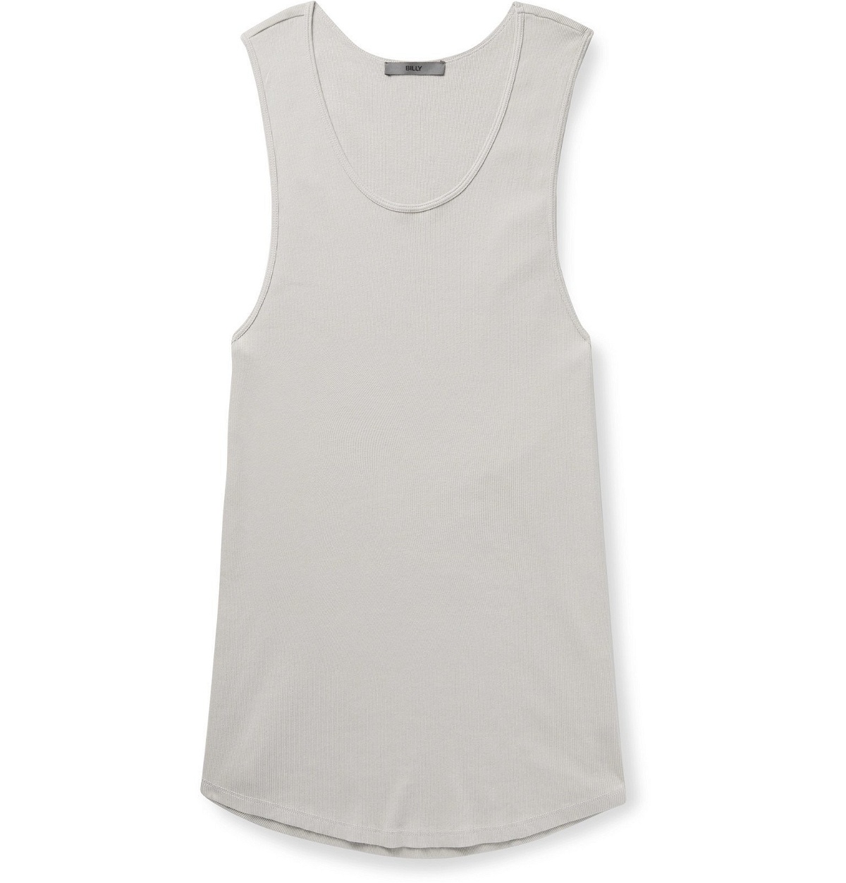 Photo: BILLY - Colton Slim-Fit Ribbed Cotton Tank Top - Gray