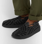 Malibu - Latigo Woven Faux Leather Sandals - Black