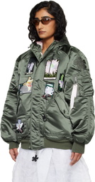 Cecilie Bahnsen Alpha Industries x Cecilie Bahnsen Green N-2B Bomber Jacket