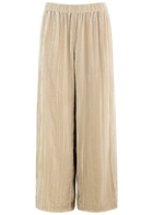 Eileen Fisher Wide-leg Velvet Trousers Cream