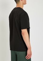 Les Deux Logo-embroidered Cotton T-shirt Black