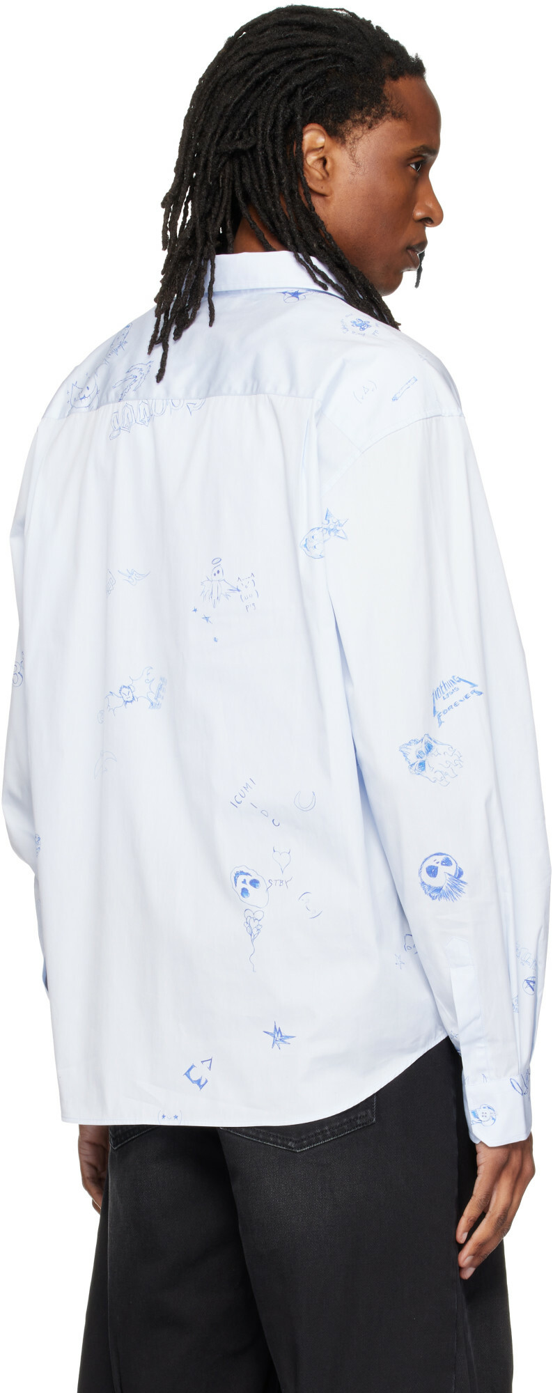 VETEMENTS Blue Scribble Classic Shirt