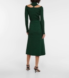 Christopher Kane High-rise metallic midi skirt