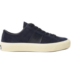 TOM FORD - Leather-Trimmed Suede Sneakers - Men - Navy