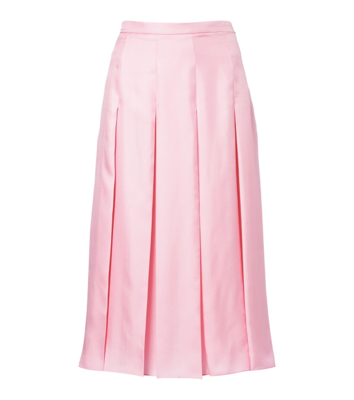Photo: Gucci Pleated silk twill midi skirt