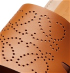 Loewe - Logo-Perforated Leather Slides - Brown