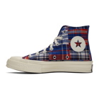 Converse Blue and Red Twisted Prep Chuck 70 High Sneakers