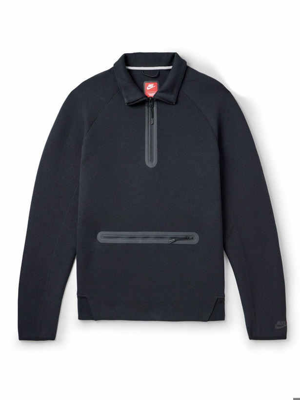 Photo: Nike - Cotton-Blend Jersey Half-Zip Sweatshirt - Black