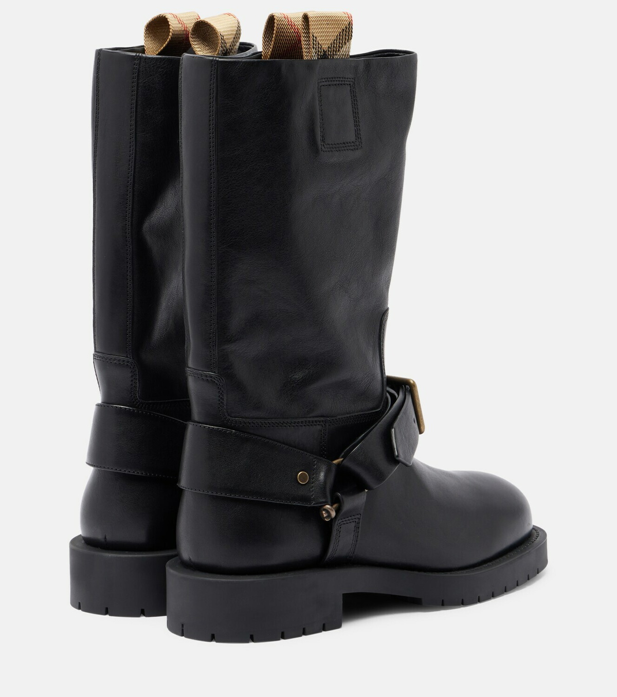 Burberry Soft Saddle leather mid-calf boots