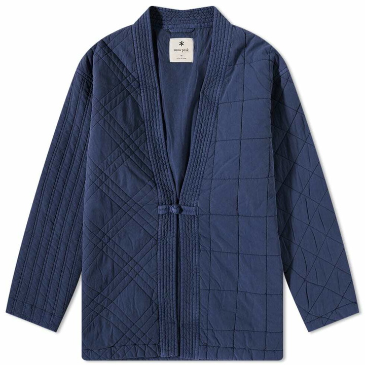 Photo: Snow Peak Men's Patchwork Quilted Noragi Jacket in Navy