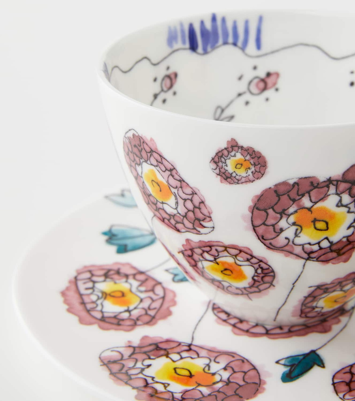 Serax x Marni Anemone Milk set of 2 cappuccino cups and saucers