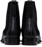 TOM FORD Black Shiny Printed Croc Elkan Chelsea Boots