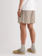 BODE - Lobster Bake Straight-Leg Printed Striped Cotton Shorts - Brown