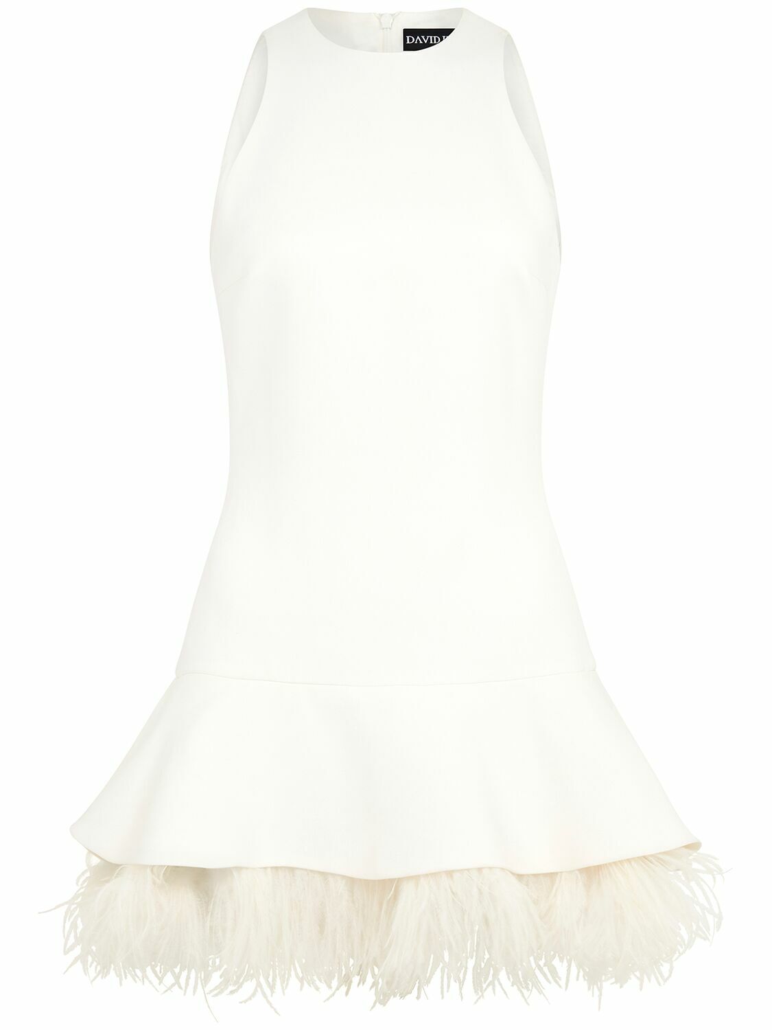 DAVID KOMA Cady Mini Dress with feather Trim David Koma