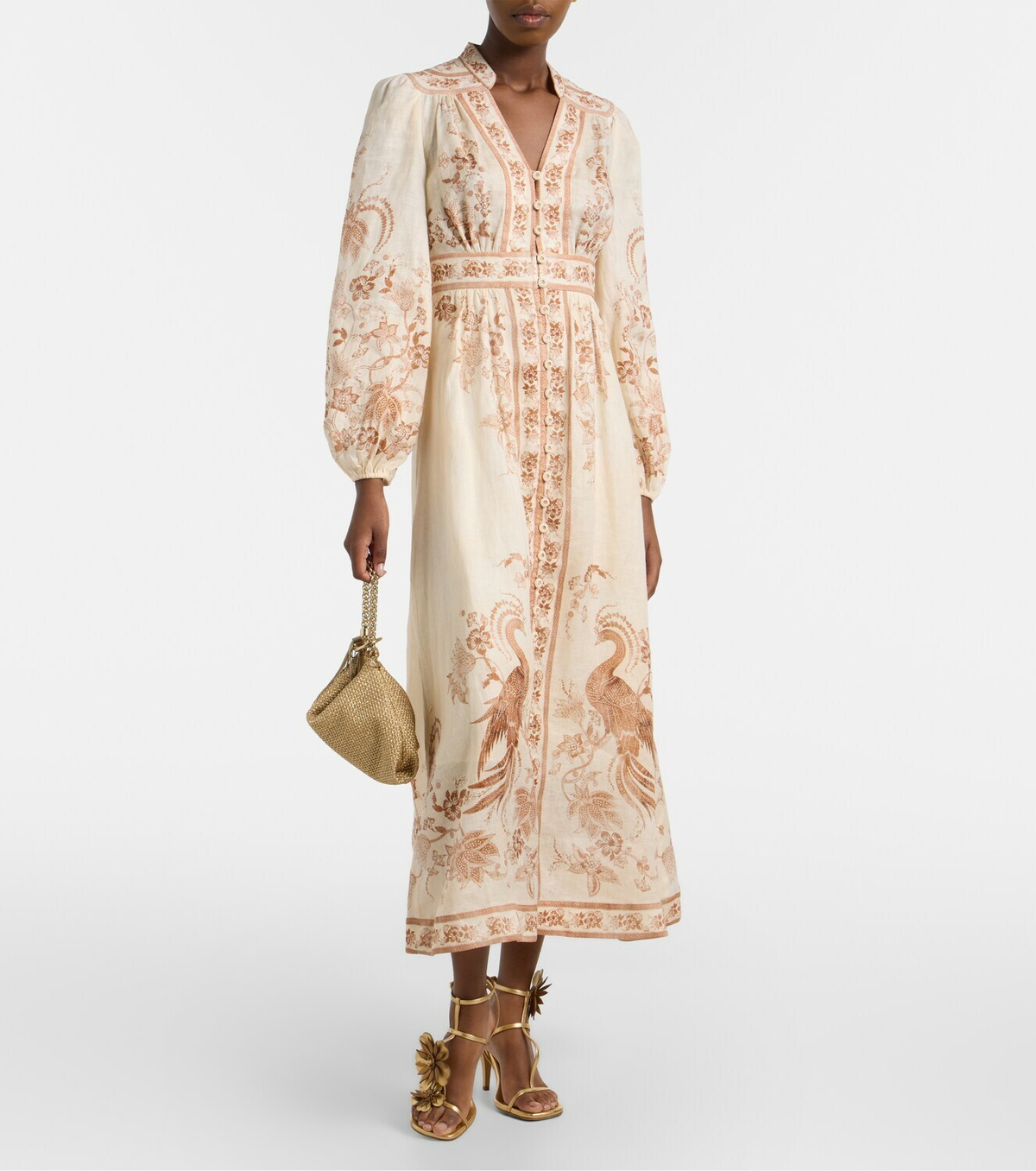 Zimmermann Indra floral linen midi dress
