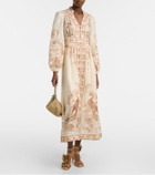 Zimmermann Indra floral linen midi dress