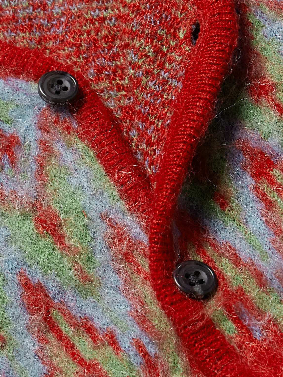 Beams Plus - Jacquard-Knit Cardigan - Red