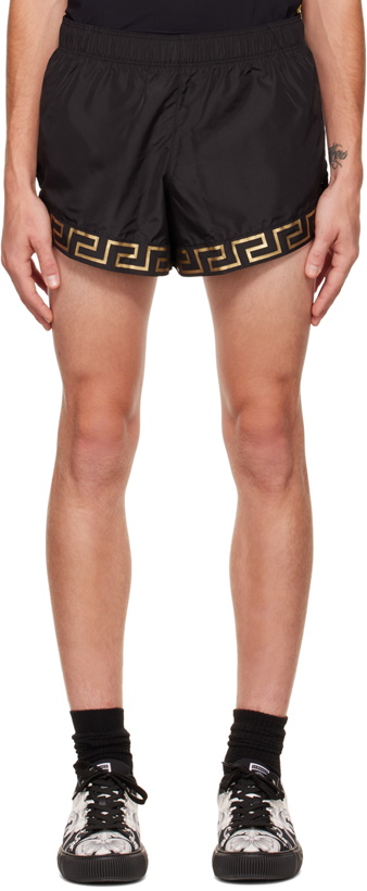Photo: Versace Underwear Black Greca Border Shorts