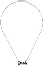 AMBUSH Silver Trad Logo Charm Necklace