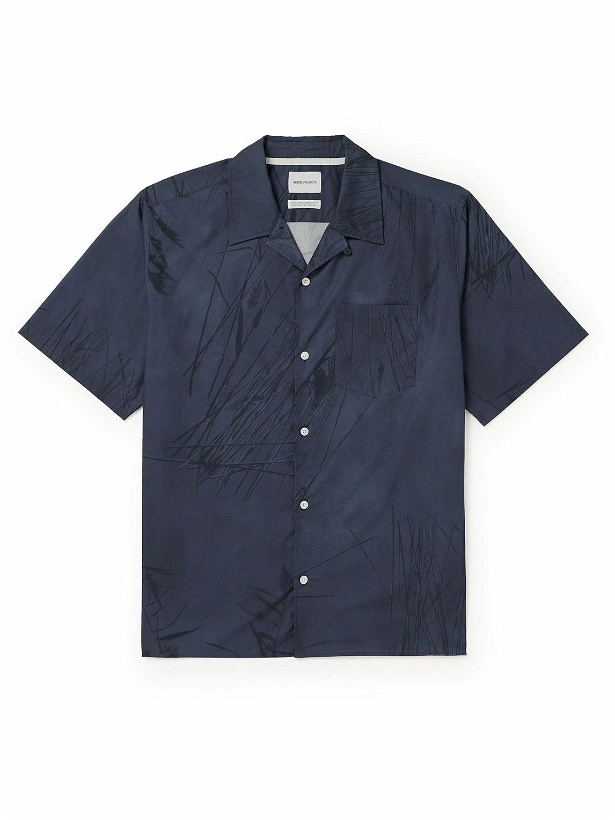 Photo: Norse Projects - Carsten Convertible-Collar Printed Cotton-Poplin Shirt - Blue