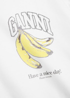 Ganni Printed Cotton T-shirt White