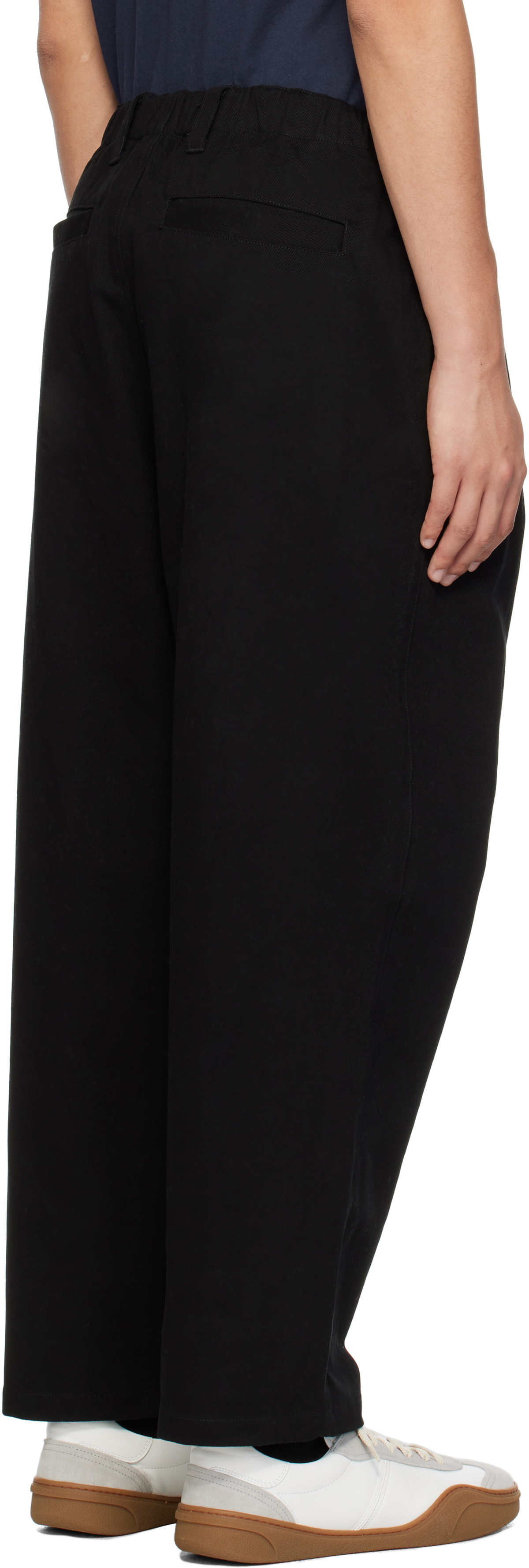 Metalwood Studio Black Elastic Waist Baggy Trousers