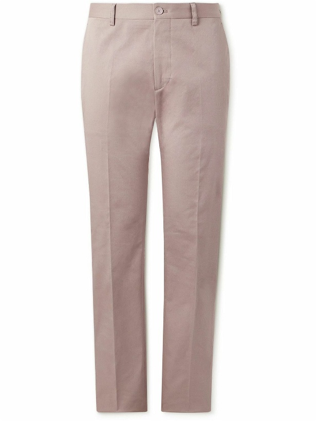 Photo: Etro - Straight-Leg Cotton-Blend Twill Trousers - Pink
