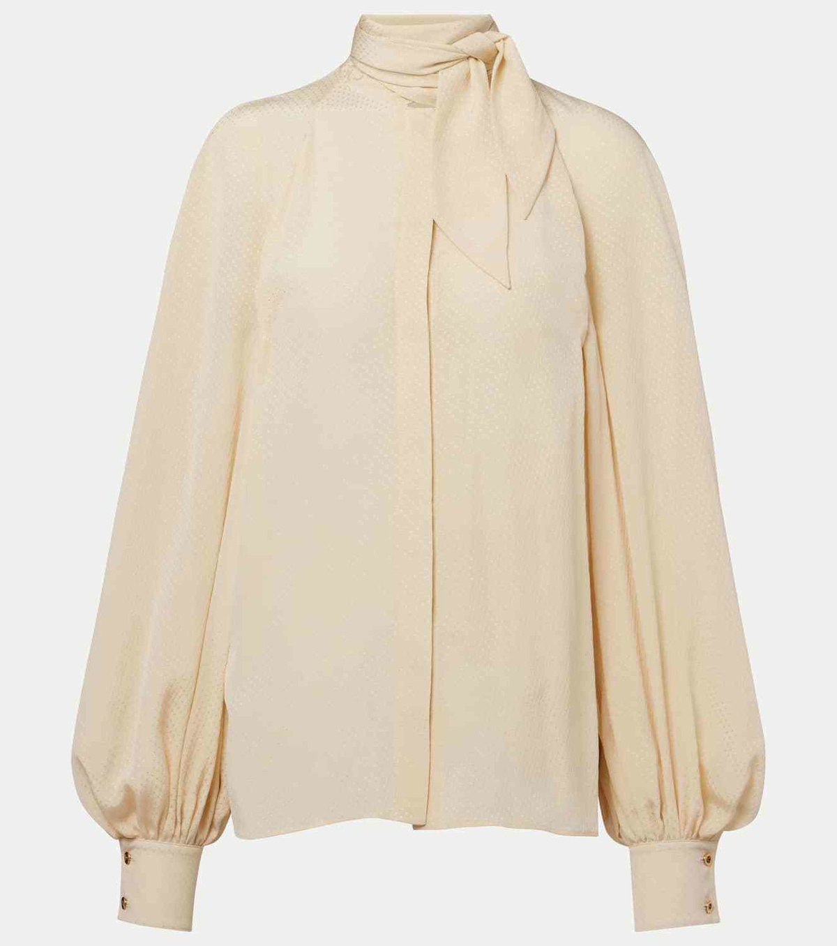 Loro Piana Valmy tie-neck silk blouse