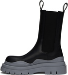 Bottega Veneta Black & Gray Tire Chelsea Boots