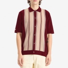 Malbon Men's Jude Knitted Polo in Vino Rose