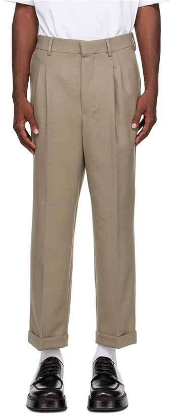 Photo: AMI Alexandre Mattiussi Taupe Carrot-Fit Trousers