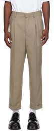 AMI Alexandre Mattiussi Taupe Carrot-Fit Trousers