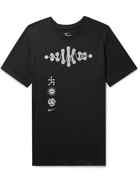 Nike Running - Wild Run Printed Cotton-Blend Dri-FIT Running T-Shirt - Black