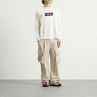 NANGA Men's Eco Hybrid Box Logo Long Sleeve T-Shirt in White