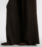 Agnona Cashmere, wool, and silk wide-leg pants