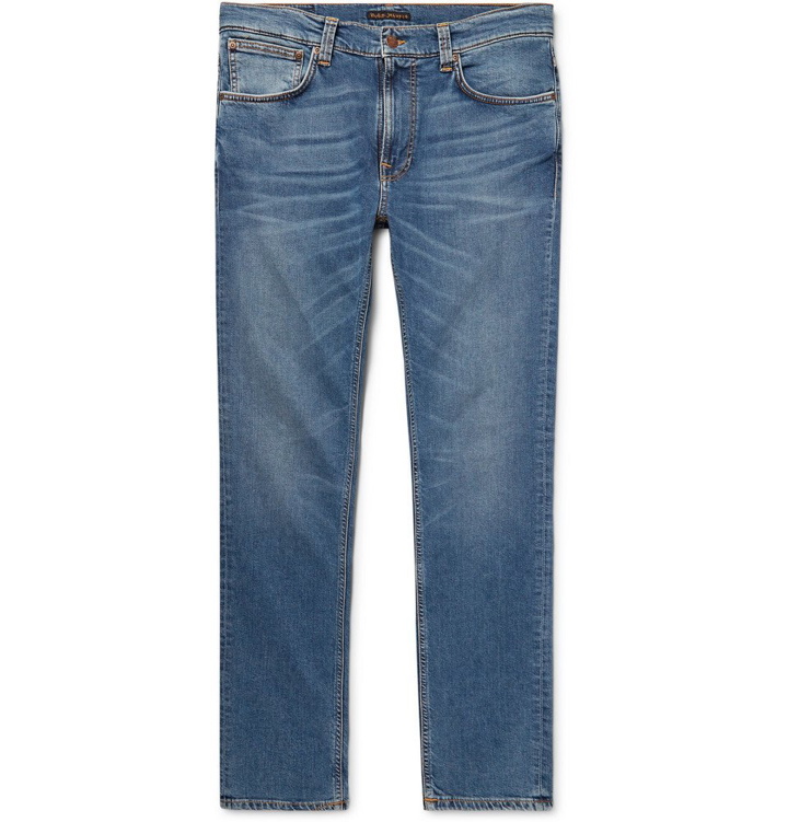 Photo: Nudie Jeans - Lean Dean Slim-Fit Organic Stretch-Denim Jeans - Blue
