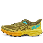 Hoka One One Men's Speedgoat 5 Sneakers in Avocado/Passion Fruit