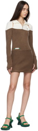 Kijun Brown Half-Zip Minidress