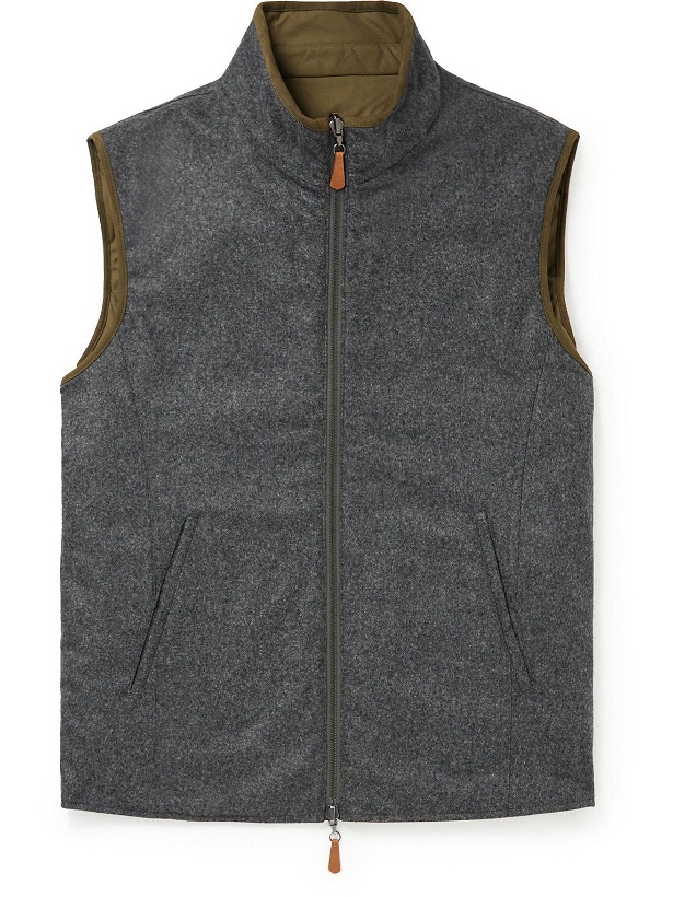 Photo: Purdey - Reversible Wool and Cotton Gilet - Gray