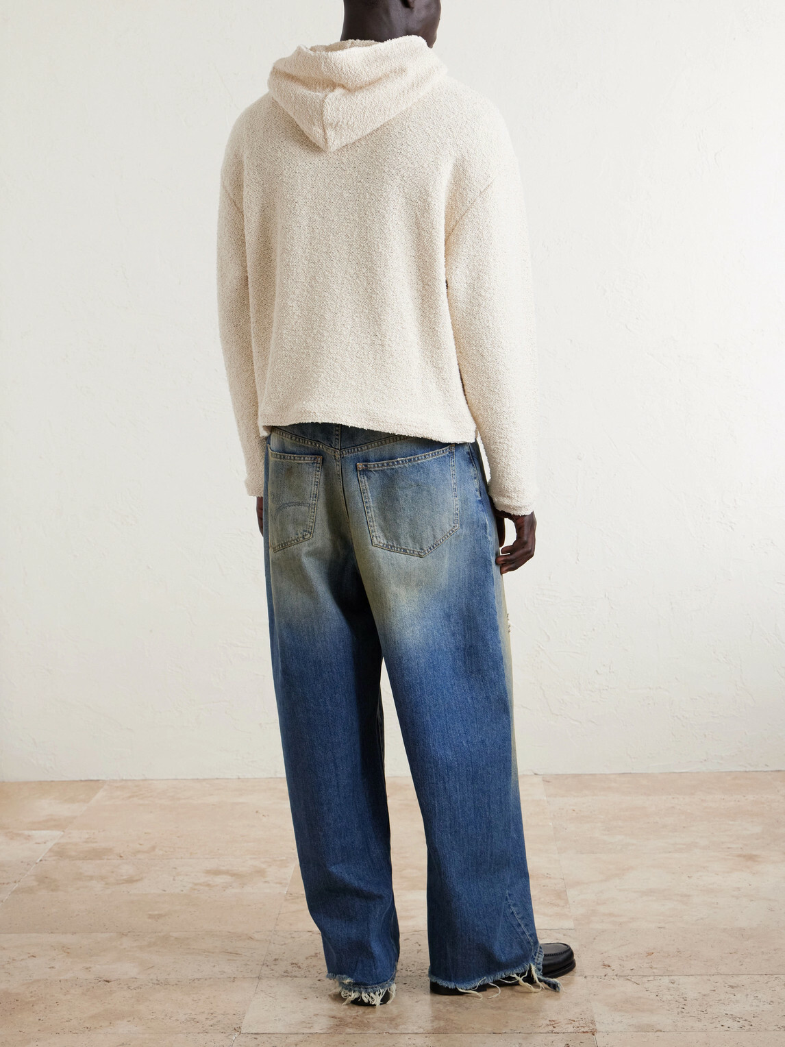 424 - Cotton-Blend Bouclé Hoodie - Neutrals