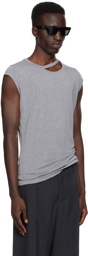 LGN Louis Gabriel Nouchi Gray Cutout T-Shirt