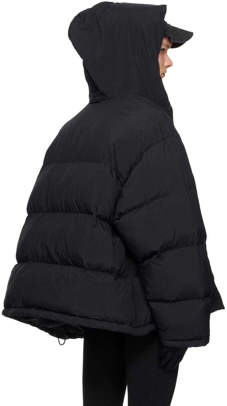 Balenciaga Black Sporty B Hooded Puffer Jacket