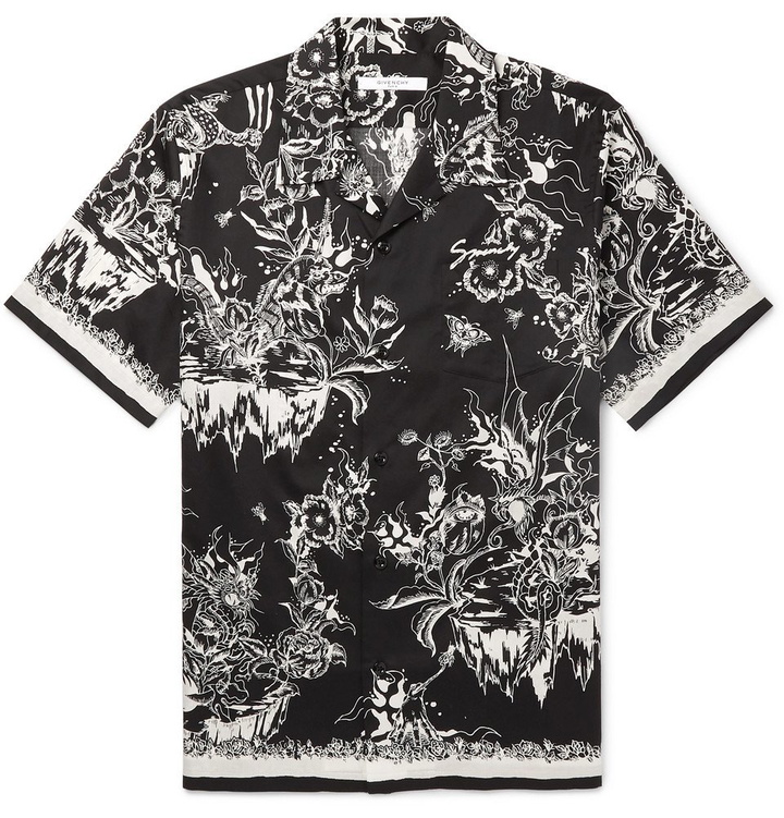 Photo: Givenchy - Camp-Collar Printed Cotton Shirt - Men - Black