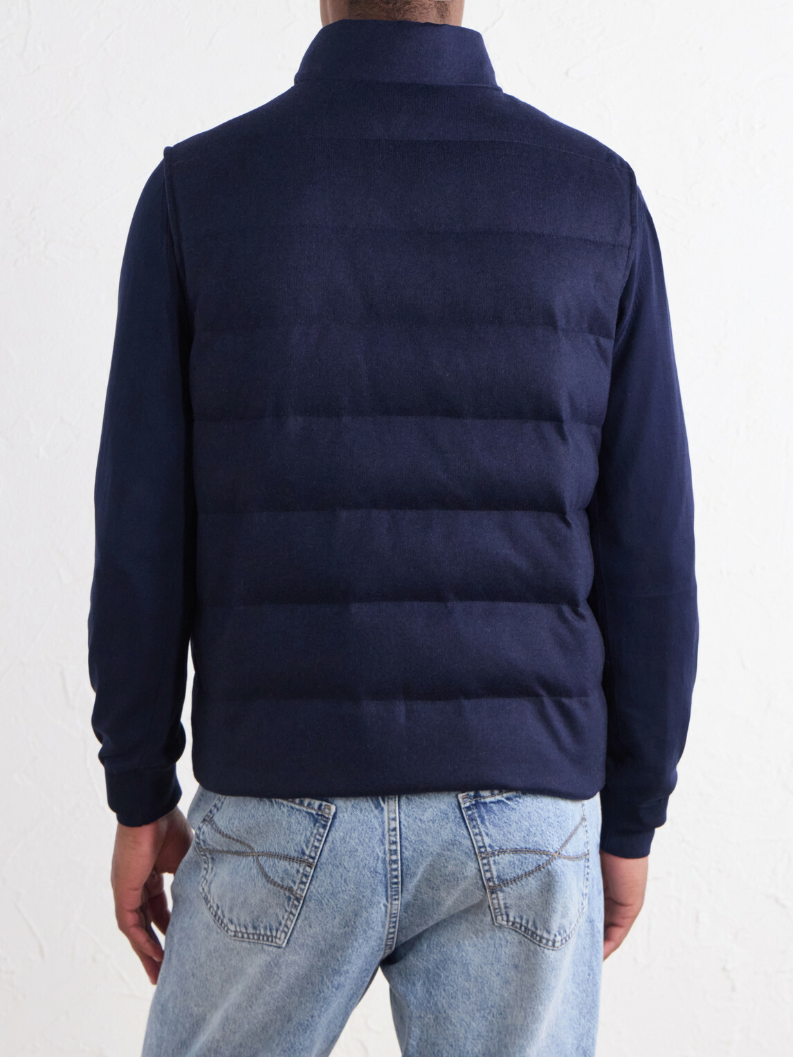 Eleventy - Reversible Padded Cashmere-Blend and Wool-Blend Gilet - Blue