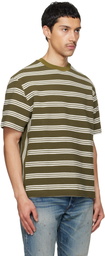 Paul Smith Khaki Textured Stripe T-shirt
